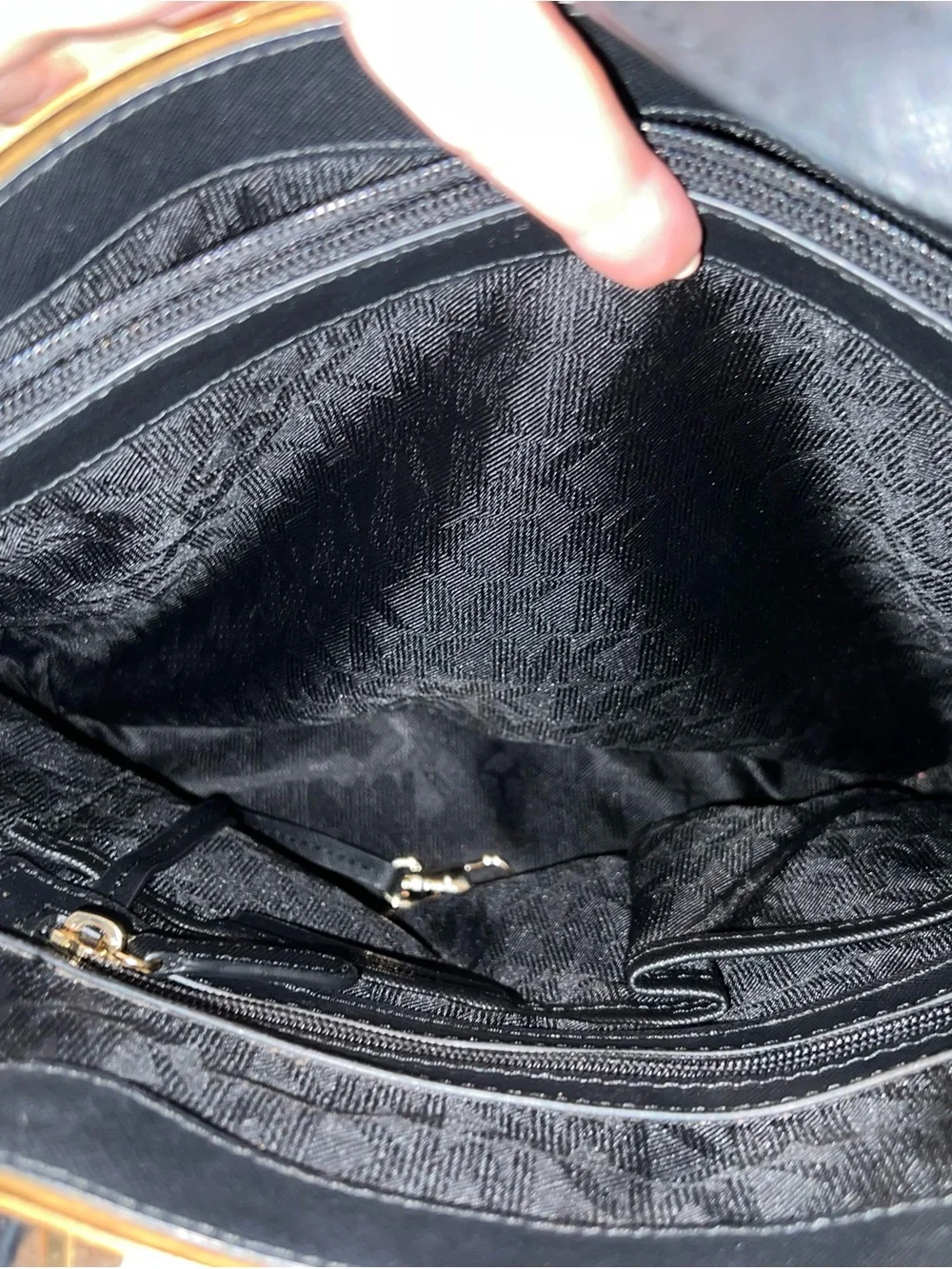 Michael Kors Black Tote with Gold Accents